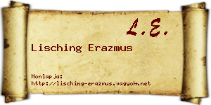 Lisching Erazmus névjegykártya